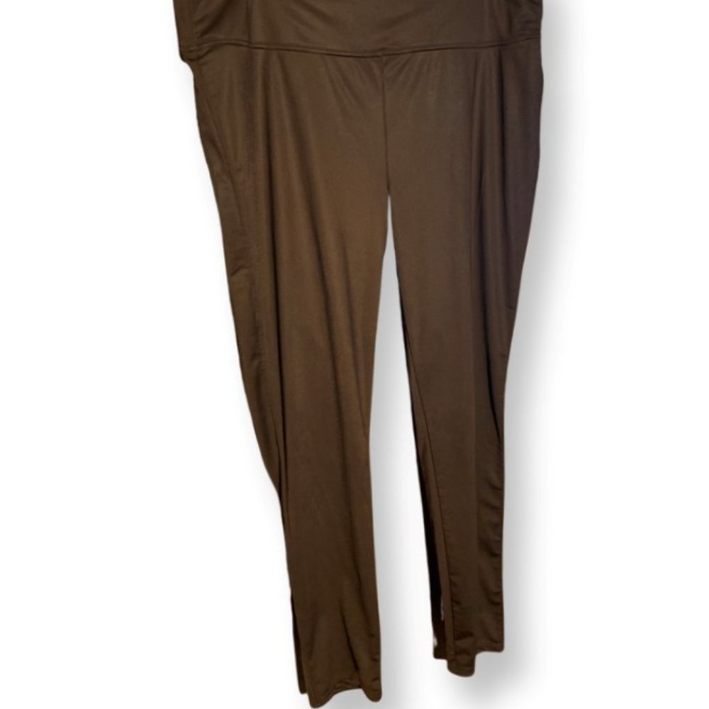 Seven7 Brown Faux Leather Leggings - XXL